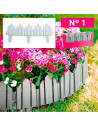 Tradineur - Valla de plástico decorativa de jardín - Borde para cespéd, plantas, flores, decoración de exterior - N.º 1 - 25 x 6