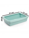 Tradineur - Arenero para gatos con pala, bandeja higiénica con borde alto extraíble, gatera, caja de arena higiénica, 47 x 31 x