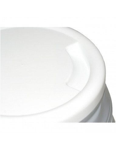 Tradineur - Cubo plegable con asa, polipropileno y caucho, ahorro de espacio, labores de limpieza, lavado, hogar (Blanco y gris