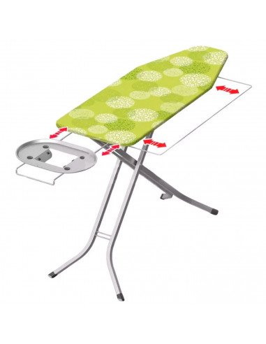 Tradineur - Tabla de planchar 2 en 1, 100% algodón, altura ajustable, soporte para plancha y patas metálicas antideslizantes, 12