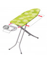 Tradineur - Tabla de planchar 2 en 1, 100% algodón, altura ajustable, soporte para plancha y patas metálicas antideslizantes, 12