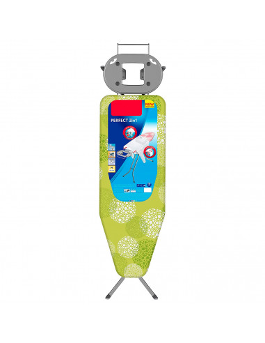 Tradineur - Tabla de planchar 2 en 1, 100% algodón, altura ajustable, soporte para plancha y patas metálicas antideslizantes, 12