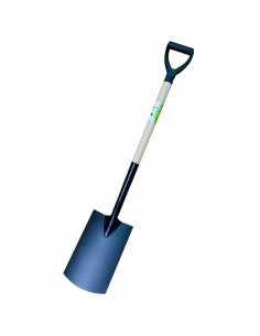 Tradineur - Pala llana de jardín, pala cuadrada con hoja de metal, mango de madera y asa de pvc, resistente, cavar, quitar nieve