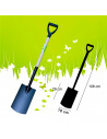 Tradineur - Pala llana de jardín, pala cuadrada con hoja de metal, mango de madera y asa de pvc, resistente, cavar, quitar nieve