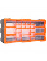 Tradineur - Caja organizadora de herramientas, multiclasificador con 22 cajones dobles transparentes, plástico, modulo, estante