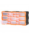 Tradineur - Caja organizadora de herramientas, multiclasificador con 22 cajones dobles transparentes, plástico, modulo, estante