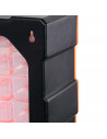 Tradineur - Caja organizadora de herramientas, multiclasificador con 22 cajones dobles transparentes, plástico, modulo, estante