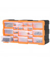 Tradineur - Caja organizadora de herramientas, multiclasificador con 22 cajones dobles transparentes, plástico, modulo, estante