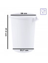 Tradineur - Cubo de basura de plástico, muy resistente, incluye tapa y asas, apto para uso alimentario, contenedor de residuos,