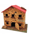 Tradineur - Posada de corcho para Belén, casa, taberna decorativa para nacimiento, pesebre, adorno artesano, tradicional, Navida