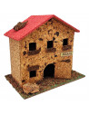 Tradineur - Posada de corcho para Belén, casa, taberna decorativa para nacimiento, pesebre, adorno artesano, tradicional, Navida