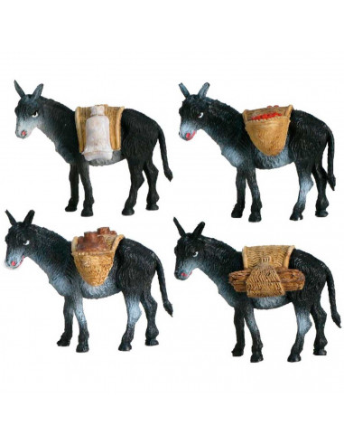 Tradineur - Burro de carga para Belén, durexina, figura decorativa de animal para nacimiento, pesebre, adorno artesano, tradicio