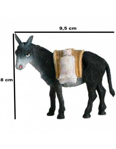 Tradineur - Burro de carga para Belén, durexina, figura decorativa de animal para nacimiento, pesebre, adorno artesano, tradicio