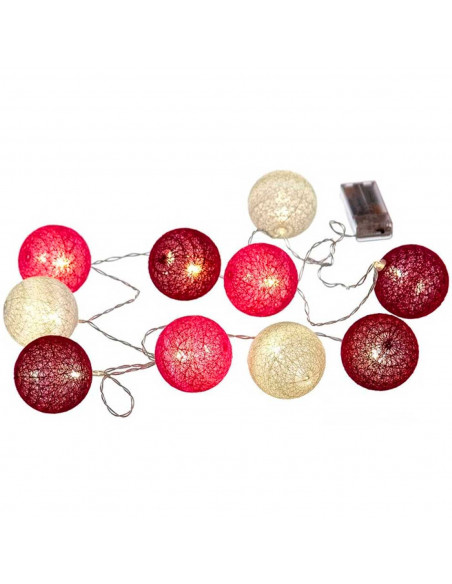 Tradineur - Guirnalda de luces LED, 10 bolas, tira de luz para interior, funciona con pilas, incluye mando de encendido, decorac Tradineur - Guirnalda de luces LED, 10 bolas, tira de luz para interior, funciona con pilas, incluye mando de encendido, decorac