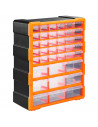 Tradineur - Caja organizadora de herramientas, multiclasificador con 39 cajones dobles transparentes, plástico, modulo, estante