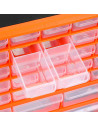 Tradineur - Caja organizadora de herramientas, multiclasificador con 39 cajones dobles transparentes, plástico, modulo, estante
