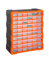 Tradineur - Caja organizadora de herramientas, multiclasificador con 60 cajones dobles transparentes, plástico, modulo, estante