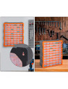 Tradineur - Caja organizadora de herramientas, multiclasificador con 60 cajones dobles transparentes, plástico, modulo, estante