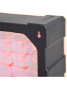 Tradineur - Caja organizadora de herramientas, multiclasificador con 60 cajones dobles transparentes, plástico, modulo, estante