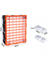 Tradineur - Caja organizadora de herramientas, multiclasificador con 60 cajones dobles transparentes, plástico, modulo, estante