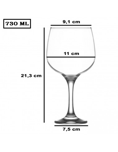 Tradineur - Set de 6 copas de cristal para combinados, cócteles, vino, aptas para lavavajillas, elegantes, fiestas, celebracione