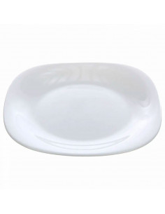 Tradineur - Plato de postre de vidrio opal templado, extra resistente, vajilla de cocina, apto para lavavajillas y microondas (B