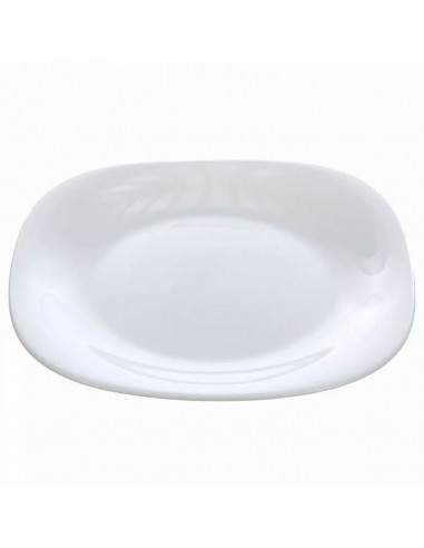 Tradineur - Plato de postre de vidrio opal templado, extra resistente, vajilla de cocina, apto para lavavajillas y microondas (B