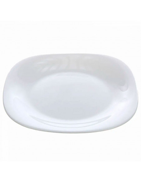 Tradineur - Plato de postre de vidrio opal templado, extra resistente, vajilla de cocina, apto para lavavajillas y microondas (B
