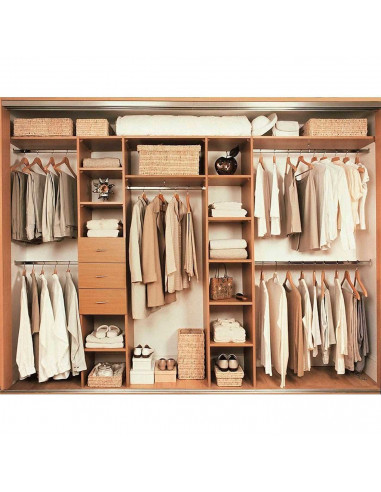 Tradineur - Pack de 3 perchas de madera con barra y gancho metálico rotatorio 360º, perchas para abrigos, chaquetas, trajes, pan