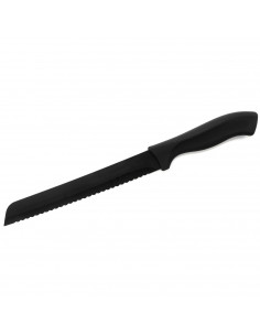 Tradineur - Cuchillo pan, cuchillo panero profesional con hoja serrada de 20 cm y mango ergonómico de plástico, corte preciso, c