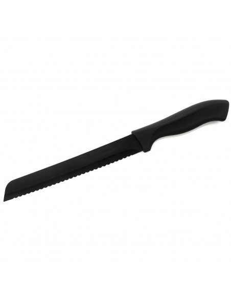 Tradineur - Cuchillo pan, cuchillo panero profesional con hoja serrada de 20 cm y mango ergonómico de plástico, corte preciso, c