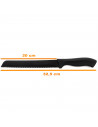 Tradineur - Cuchillo pan, cuchillo panero profesional con hoja serrada de 20 cm y mango ergonómico de plástico, corte preciso, c