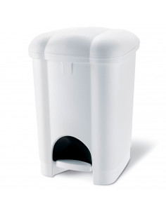 Tradineur - Cubo de basura de plástico con pedal y recipiente interior, contenedor de residuos, papelera de cocina, reciclaje (B