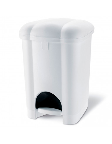 Tradineur - Cubo de basura de plástico con pedal y recipiente interior, contenedor de residuos, papelera de cocina, reciclaje (B