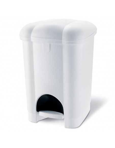 Tradineur - Cubo de basura de plástico con pedal y recipiente interior, contenedor de residuos, papelera de cocina, reciclaje (B