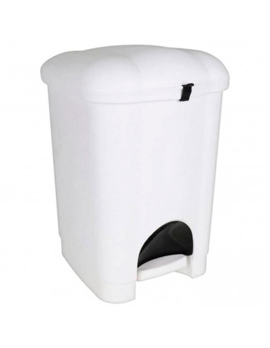 Tradineur - Cubo de basura de plástico con pedal y recipiente interior, contenedor de residuos, papelera de cocina, reciclaje (B