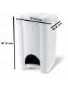 Tradineur - Cubo de basura de plástico con pedal y recipiente interior, contenedor de residuos, papelera de cocina, reciclaje (B