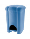 Tradineur - Cubo de basura con pedal y recipiente interior, plástico, contenedor de residuos, papelera de cocina, reciclaje (Azu