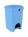 Tradineur - Cubo de basura con pedal y recipiente interior, plástico, contenedor de residuos, papelera de cocina, reciclaje (Azu