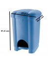 Tradineur - Cubo de basura con pedal y recipiente interior, plástico, contenedor de residuos, papelera de cocina, reciclaje (Azu