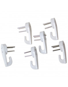 Tradineur - Pack de 6 cuelga fácil de tres puntas, fija cuadros, ganchos para colgar marcos de fotos sin agujeros y sin taladrar