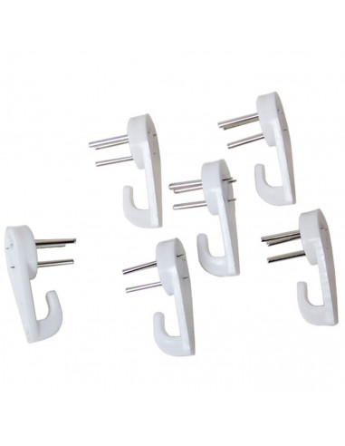 Tradineur - Pack de 6 cuelga fácil de tres puntas, fija cuadros, ganchos para colgar marcos de fotos sin agujeros y sin taladrar