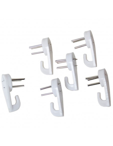 Tradineur - Pack de 6 cuelga fácil de tres puntas, fija cuadros, ganchos para colgar marcos de fotos sin agujeros y sin taladrar