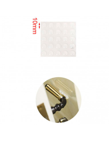 Tradineur - Pack de 25 gomas antideslizantes transparentes, gotas, lágrimas de plástico adhesivas, almohadilla autoadhesiva, pro