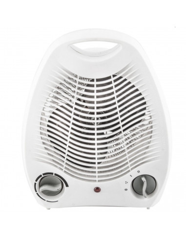 Tradineur - Calefactor vertical con asa, 2000W, 2 velocidades + aire frío, termostato, piloto luminoso, termo ventilador para ba