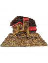 Tradineur - Casita, edificio para Belén, corcho y resina, adorno para nacimiento, pesebre, artesano, decoración tradicional de N