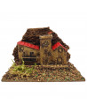 Tradineur - Casita, edificio para Belén, corcho y resina, adorno para nacimiento, pesebre, artesano, decoración tradicional de N