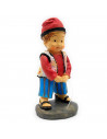 Tradineur - Figura de pixaner Naïf para Belén, marmolina, meón decorativo para nacimiento, pesebre, Navidad, adorno divertido tr