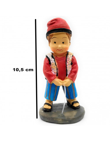 Tradineur - Figura de pixaner Naïf para Belén, marmolina, meón decorativo para nacimiento, pesebre, Navidad, adorno divertido tr