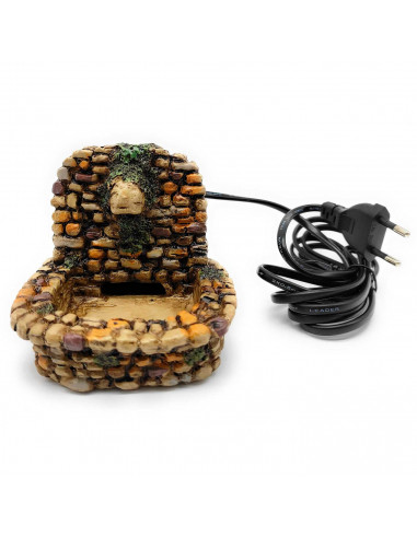 Tradineur - Fuente eléctrica para belén, 2 W, fuente rústica con bomba de agua para nacimiento, pesebre, figura decorativa tradi